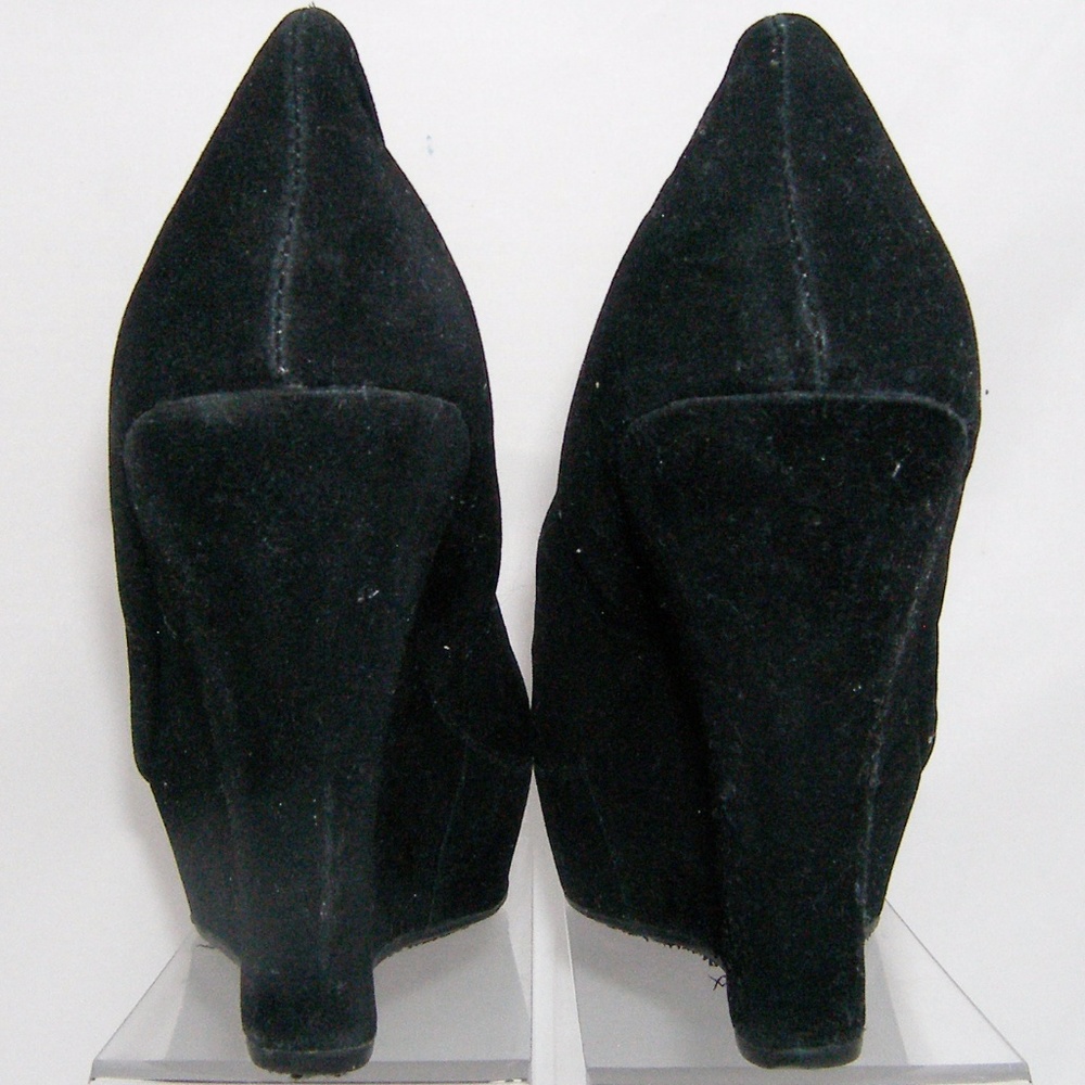 Love Culture 'Ceasar-55' black round toe wedges 7 - Picture 4 of 8